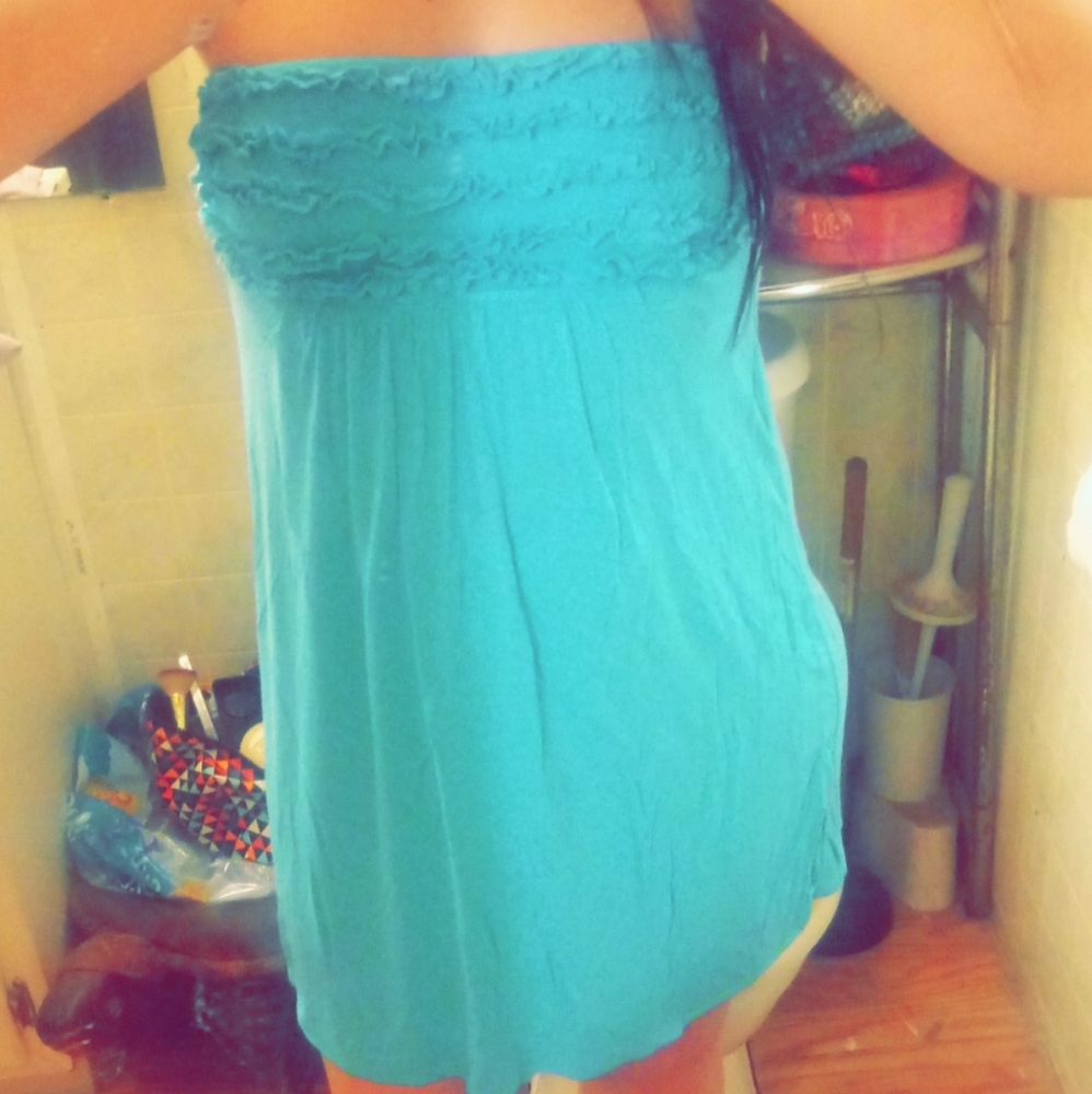 Victoria's Secret strapless blue mini dress